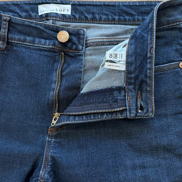 NWOT Loft dark wash low rise straight leg jeans pants size 10 b2 - Picture 4 of 5